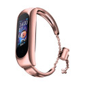Hurtel Replacement Metal Band Bracelet Chain Strap for Xiaomi Mi Band 6 / 5 / 4 / 3 Pink