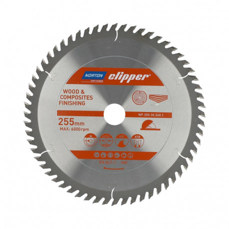 NORTON ketassaag 250mm x 30mm x 60z puit ja komposiidid ATB (3.2 / 2.2)