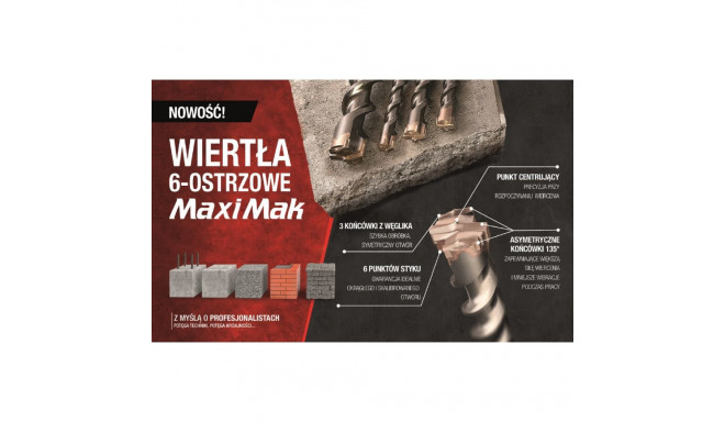 MAKITA SDS MAX puur 14x 200x 340mm MAXI MAK 6-teraline