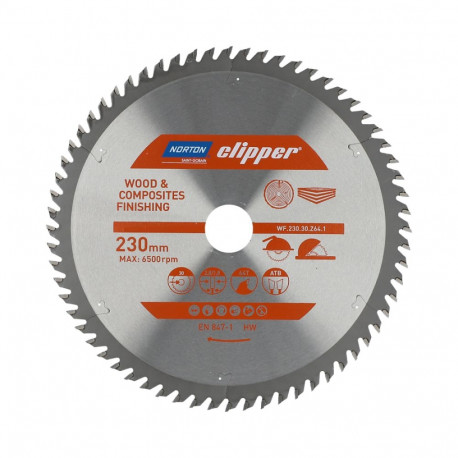 NORTON ketassaag 230mm x 30mm x 64z puit ja komposiidid ATB (2.8 / 1.8)