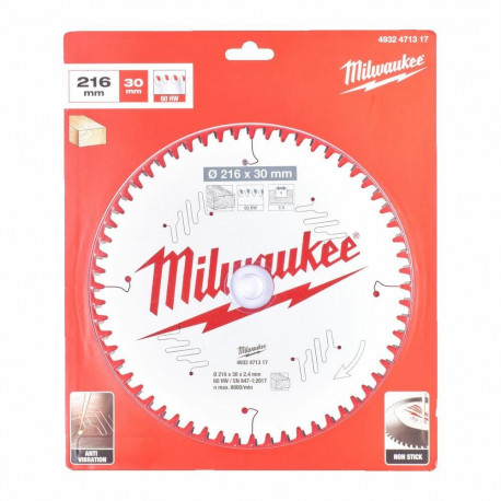 MILWAUKEE CIRCULAR SAW 216x30x2.4x60z ATB