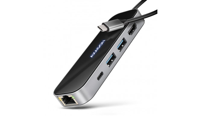 I/O HUB USB-C 6IN1/GLASS 0.2M HMC-6GLN AXAGON