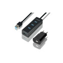 I/O HUB USB3.0 4PORT CHARGING/W/AC 1.2M HUE-S2BP AXAGON
