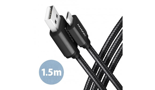 CABLE USB2.0 TO MICRO-USB 1.5M/HQ BLK BUMM-AM15AB AXAGON