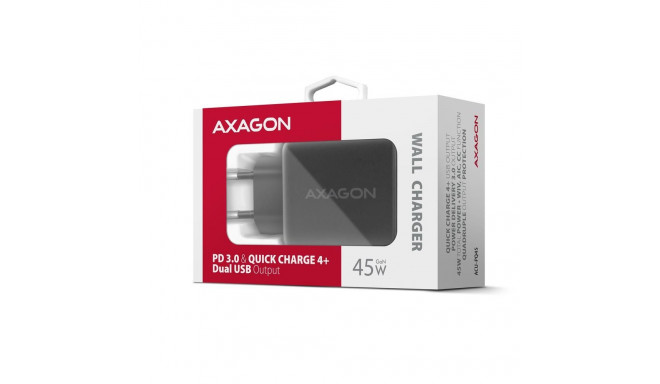 MOBILE CHARGER WALL USB 45W/GAN 2PORT ACU-PQ45 AXAGON