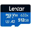 MEMORY MICRO SDXC 512GB UHS-I/W/ADAPTER LSDMI512BB633A LEXAR