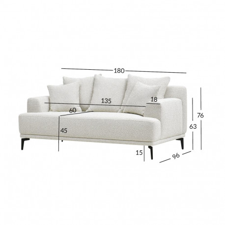 Sofa MAGNOLIA 2-seater, light beige