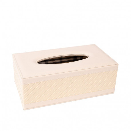 Tissue box WILMA 25,5x14xH9,5cm, cream