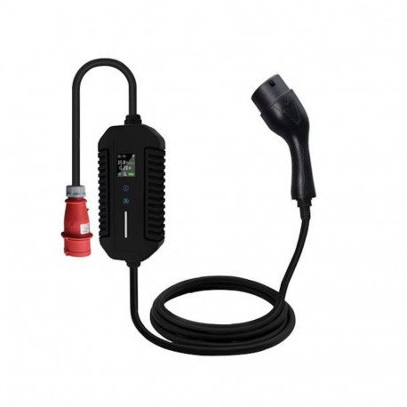 EV Laadimise Portatiivne Tüüp 2 Laadija 5m Kaabel Reguleeritav 8A–16A 11 kW 3-Faas IP66 Must