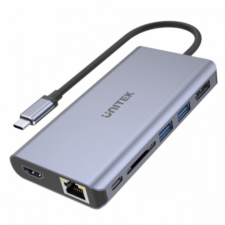 HUB USB-C 2x USB 3.1, HDMI,DP, RJ45, SD;D1056A