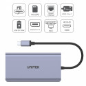 HUB USB-C 2x USB 3.1, HDMI,DP, RJ45, SD;D1056
