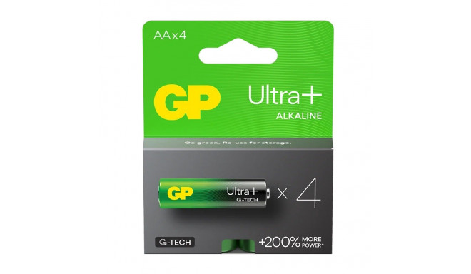Alkaline batteries LR6/ AA GP ULTRA+ 4PCS.