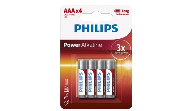 Baterries Power Alkaline AAA 4pcs blister