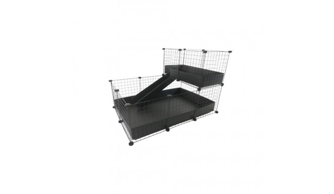 Cage - C&C Modular 3x2 + Loft 2x1 1100mm x 750mm x 750mm 9.5kg Black Ramp