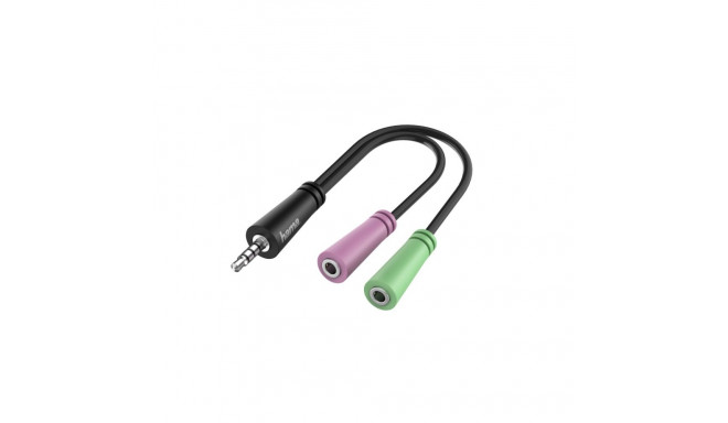 Adapter Hama 4-pin 3,5mm peakomplekti pistik - 2x3,5mm kürvaklappide ja mikrofoni pesa
