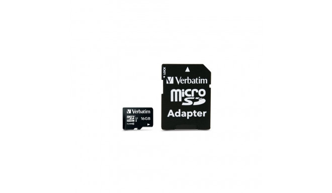 Verbatim memory card microSDHC 16GB Class 10 + adapter