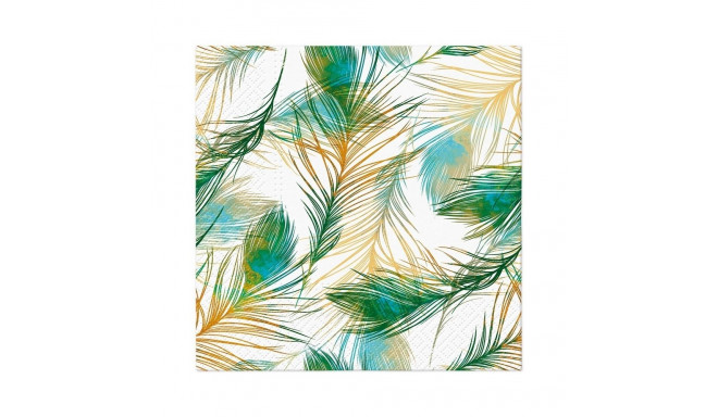 NAPKINS PAPER FEATHER COMP 33X33CM 20PCS
