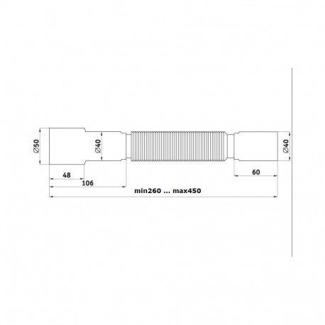 FLEXIBLE PIPE 40X40/50 MM 375MM
