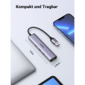 USB Hub UGREEN CM475, 3 x USB-A 3.0 - 1 x USB-C - 1 x RJ45, Grey