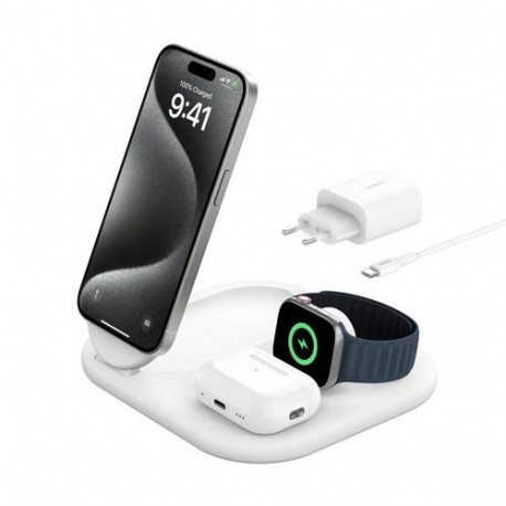 Belkin BoostCharge Headphones, Smartphone, Smartwatch White USB Wireless charging Fast charging Indo
