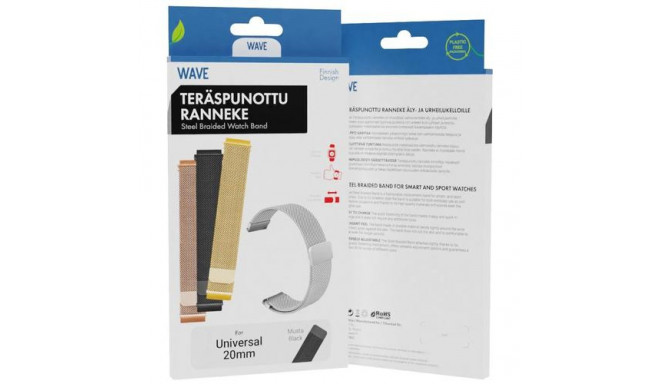 Wave WAVE-MB-UNI-20-BK watch part/accessory Watch strap