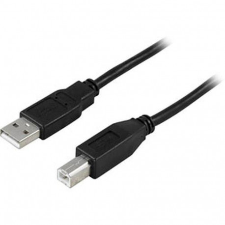 Deltaco USB-250S USB cable USB 2.0 5 m USB A USB B Black