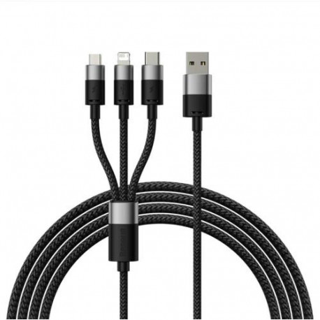 Baseus SUP0002696 USB cable 1.2 m USB 3.2 Gen 1 (3.1 Gen 1) USB A USB C/Micro USB-A/Lightning Black