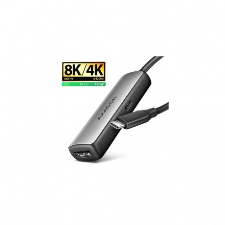 Axagon RVC-HI8KPD, USB-C -> HDMI 2.1 adapter, 8K/60Hz, 4K/144Hz, HDR10+, PD100W