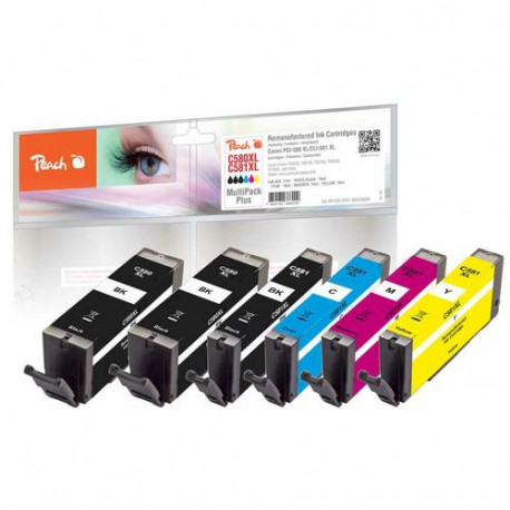 Peach PI100-379 ink cartridge 6 pc(s) Compatible High (XL) Yield Black, Cyan, Magenta, Yellow