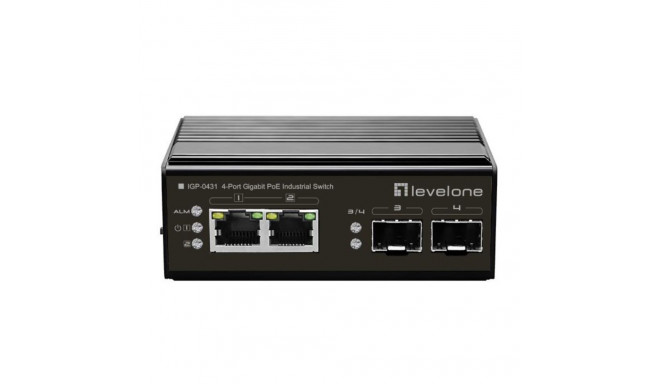 LevelOne Switch  2x GE IGP-0431      2xGSFP     180W  2xPOE+