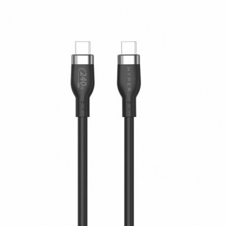 HYPER HyperJuice 240W Silicone USB-C to USB-C Cable (6ft/2m) - Black