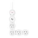 Deltaco GT-290 power extension 1.4 m 4 AC outlet(s) Indoor White