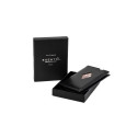 EXENTRI Miniwallet Wallet Black Leather, Nylon, Stainless steel