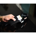 EXENTRI Miniwallet Wallet Black Leather, Nylon, Stainless steel