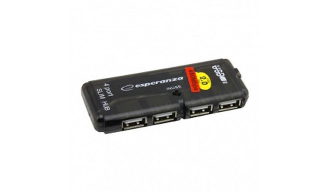Esperanza EA112 interface hub 480 Mbit/s Black