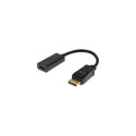 Deltaco DP-HDMI43 video cable adapter 0.2 m DisplayPort HDMI Type A (Standard) Black