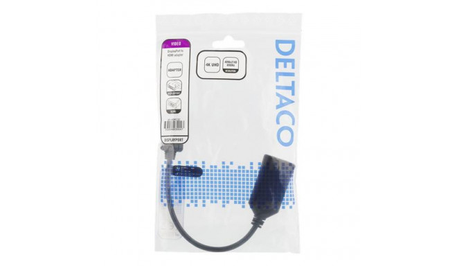 Deltaco DP-HDMI32 video cable adapter 0.1 m HDMI Type A (Standard) USB Type-A Black