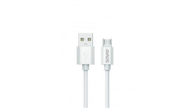 Savio 3 m USB 2.0 USB A - Micro USB White CL-167 USB cable Micro-USB A