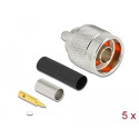 DeLOCK N plug for crimping LMR 200 with matching shrink tube