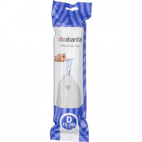 Brabantia Bin Liners, 15-20 L - Size D, 20 Bags