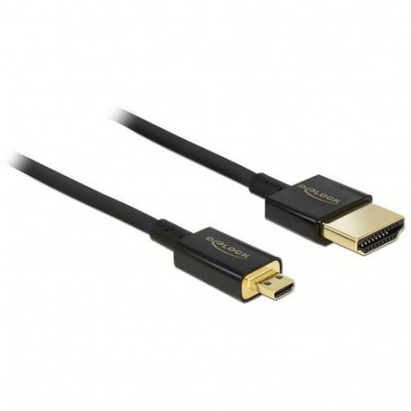 DeLOCK HDMI-A/HDMI Micro-D, 2 m HDMI cable HDMI Type A (Standard) HDMI Type D (Micro) Black