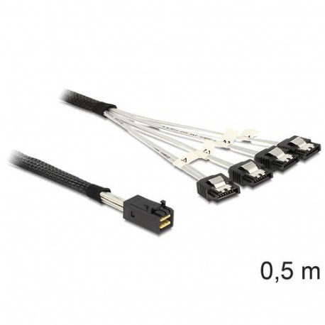 DeLOCK 83392 Serial Attached SCSI (SAS) cable 0.5 m Black, Silver