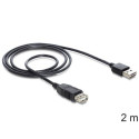 DeLOCK EASY-USB 2.0-A - USB 2.0-A, 2m USB cable USB A Black