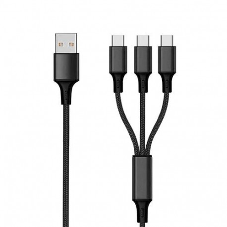 2GO 797156 USB cable 1.5 m USB B 3 x USB C Black