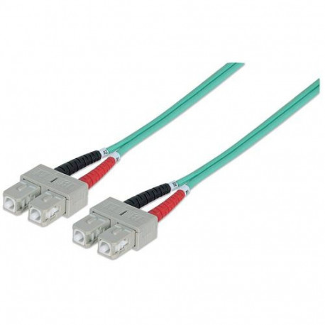 Intellinet Fiber Optic Patch Cable, OM3, SC/SC, 2m, Aqua, Duplex, Multimode, 50/125 µm, LSZH, Fibre,