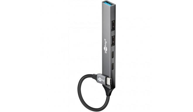 Goobay 74460 interface hub USB 3.2 Gen 1 (3.1 Gen 1) Type-C 5000 Mbit/s Light grey
