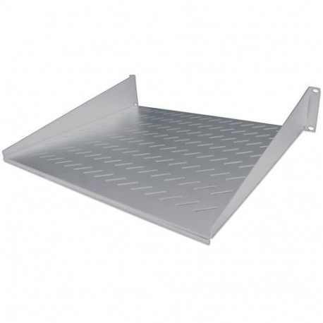 Intellinet 19" Cantilever Shelf, 2U, 2-Point Front Mount, 400mm Depth, Vented, Max 25kg, Grey, 
