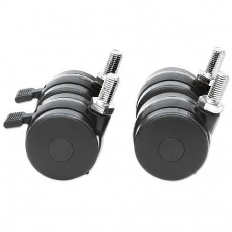 Intellinet Caster Wheel Set for 19" Racks, Set of Four, Two Brakes, Heavy-Duty