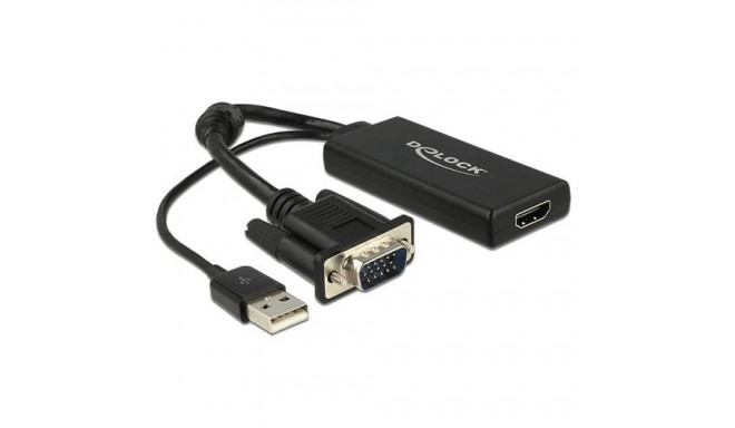 DeLOCK 0.25m VGA+USB2.0-A/HDMI VGA (D-Sub) + USB Black