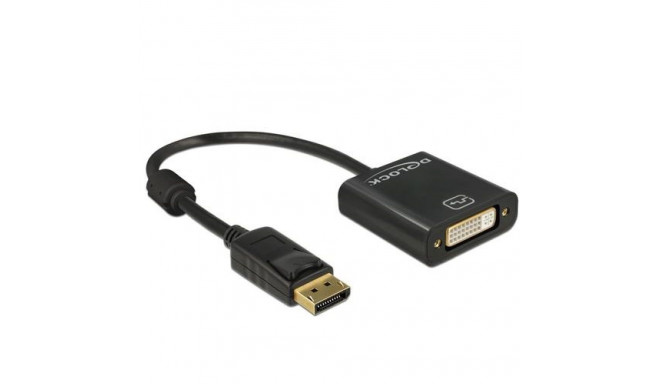 DeLOCK 62601 video cable adapter 0.2 m DisplayPort DVI-I Black